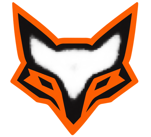 Geometric orange fox emblem